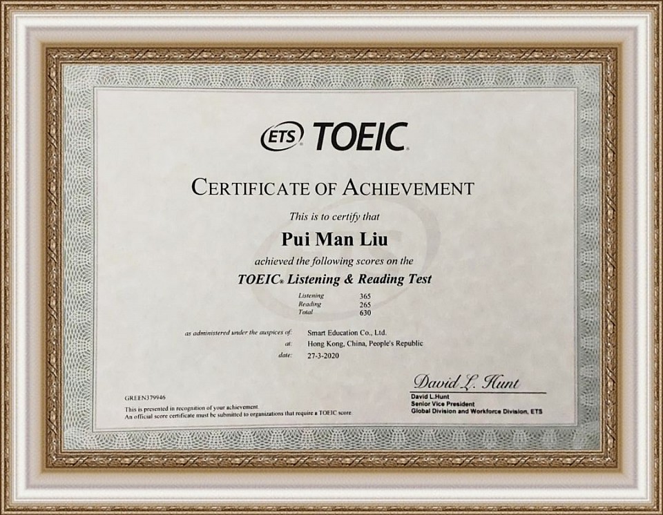 Toeic cert, it's not good mark. But is a interest experience, under covid virus. I dnt want pay fee change other day. I wear mask go exam 2 hrs. The center no arrange well. Who will wear mask to exam. But they needed mask. Thanksyou Jesus protect me.